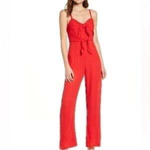 NWOT Socialite red jumpsuit size large